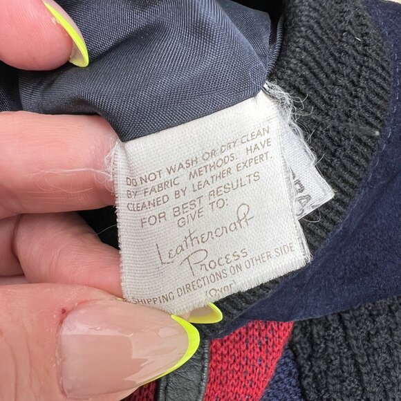 VTG Torras 100% virgin wool knit and leather men's pullover sweater size 42 / M - Picture 10 of 10